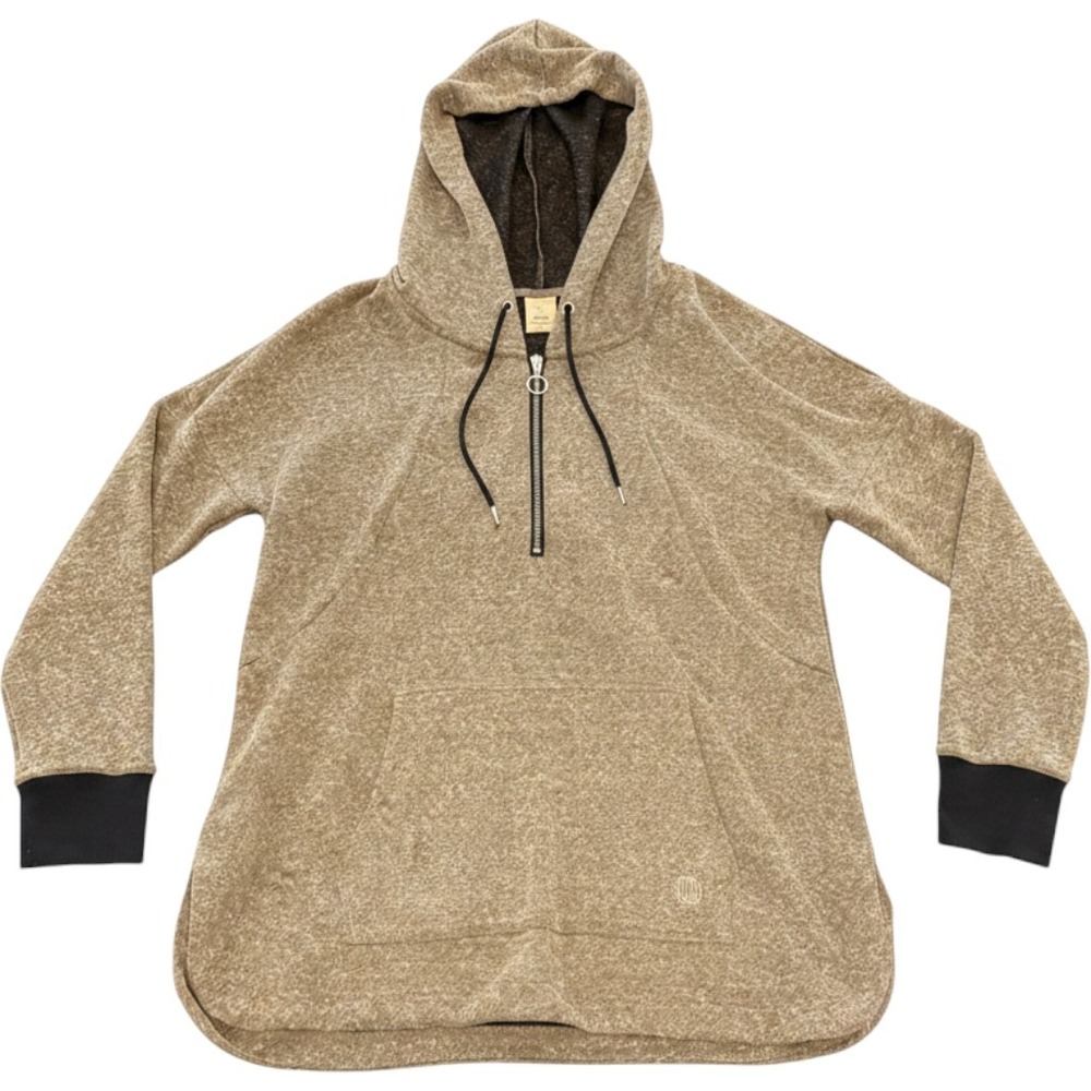 Balance Collection Womens Olive Green Marl Quarter Zip Hoodie Size L Activewear